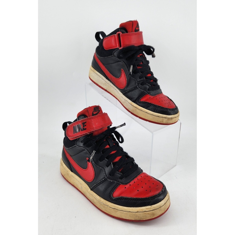 Nike Court Borough Mid 2 Kids Size 3.5Y University Red Black CD7782-003 Sneakers